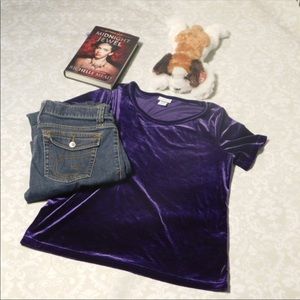 Purple Crushed Velvet Jaclyn Smith Top